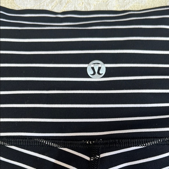 Lululemon Athletica Black and White Striped Capri Pants - Picture 2 of 4